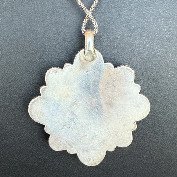 Sterling Silver Lapis Coral Jasper Bali Style Ghau Box Poison Locket Necklace - Picture 5 of 9